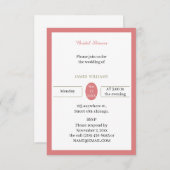 カスタマイズシンプルバラブライダルシャワー 招待状 (正面/裏面)