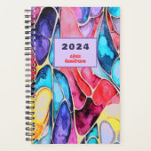 カスタマイズシンプルモダン水色インクデザイン プランナー手帳 (正面)