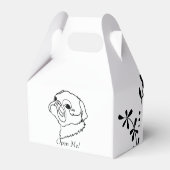 カスタマイズシンプル可能なスケッチラインアートパグ フェイバーボックス (裏面サイド)