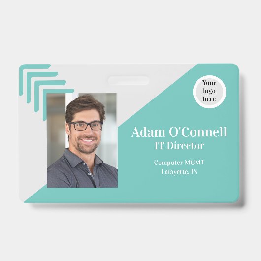 カスタマイズシンプル可能なデザインビジネスIDバッジ バッジ (正面)