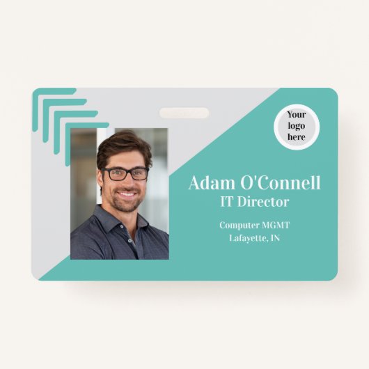 カスタマイズシンプル可能なデザインビジネスIDバッジ バッジ (正面)