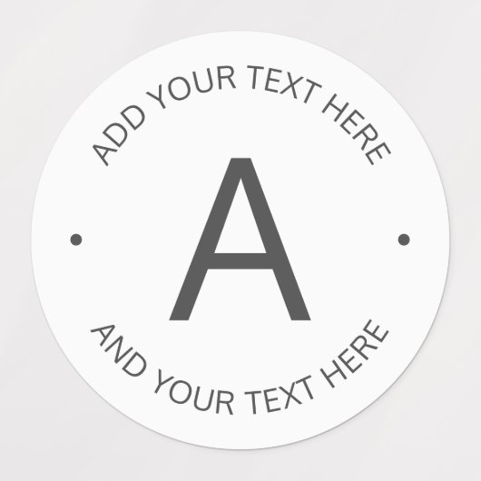 カスタマイズシンプル可能な文字 |白とグレー ラベル (デザイン2)