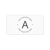 カスタマイズシンプル可能な文字 |白とグレー ラベル (正面)