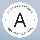 カスタマイズシンプル可能な文字 |白と黒 ラウンドシール