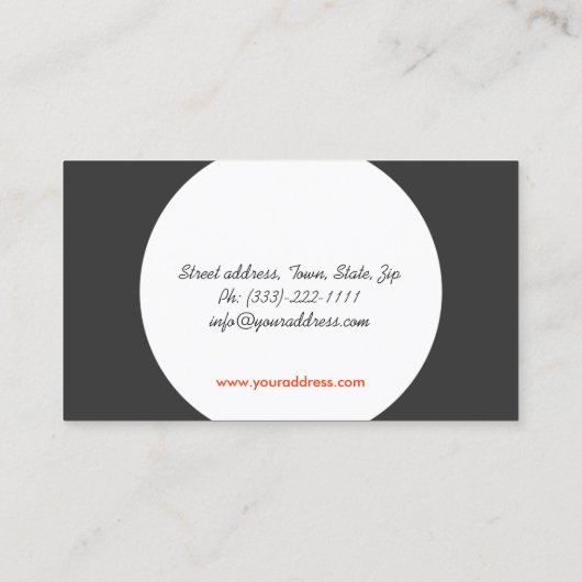 カスタマイズシンプル可能な美容師ボールグレーカード 名刺 (裏面)