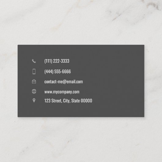 カスタマイズシンプル可能なQRコード暗 名刺 (裏面)