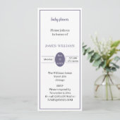 カスタマイズシンプル紫色の赤ちゃん 招待状 (スタンド正面)