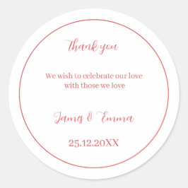 カスタマイズシンプル結婚バラ ラウンドシール