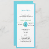 カスタマイズシンプル青と緑のブライダルシャワー 招待状 (正面/裏面)