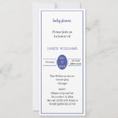 カスタマイズシンプルLight Purple Baby Shower 招待状 (正面)