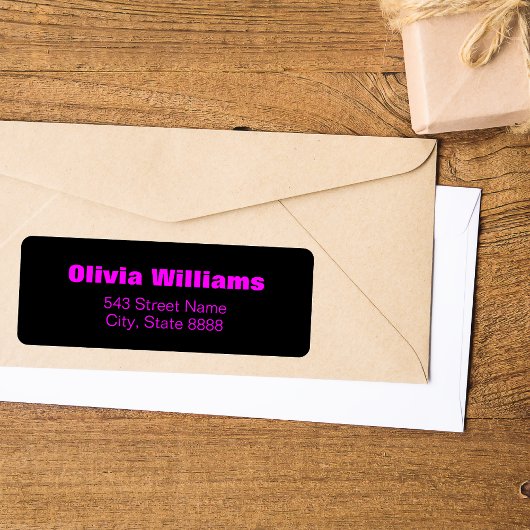 カスタマイズシンプルNEON MAGENTAエレガント Black ラベル