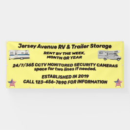 カスタマイズシンプルRVおよびトレーラ保管事業 横断幕