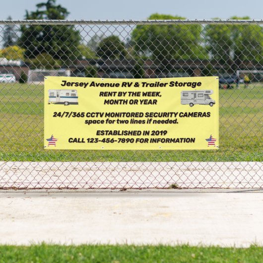 カスタマイズシンプルRVおよびトレーラ保管事業 横断幕 (インサイチュ)