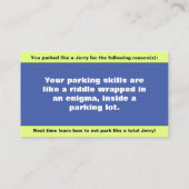 カスタマイズジェリーの駐車違反おもしろい車 コーリングカード (裏面)