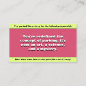 カスタマイズジェリーの駐車違反おもしろい車 コーリングカード (裏面)