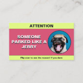カスタマイズジェリーの駐車違反おもしろい車 コーリングカード (正面)