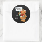 カスタマイズジンジャーブレッドの休日の御馳走ステッカー ラウンドシール (バッグ)