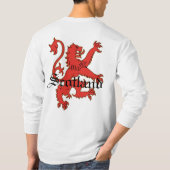 カスタマイズスコットランドの旗のスコットランドの手がつけられないライオン Tシャツ (裏面)