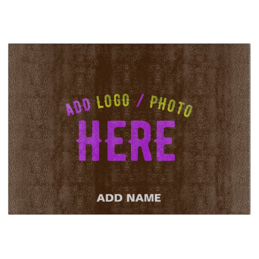 カスタマイズスタイリッシュ可能なモダン茶色の検証済みブランド カッティングボード (正面)