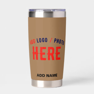 カスタマイズスタイリッシュ可能なモダン茶色の検証済みブランド 保温保冷タンブラー