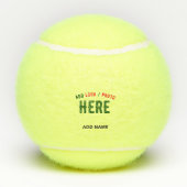 カスタマイズスタイリッシュ可能なモダン黄色の検証済みブランド テニスボール (裏面)