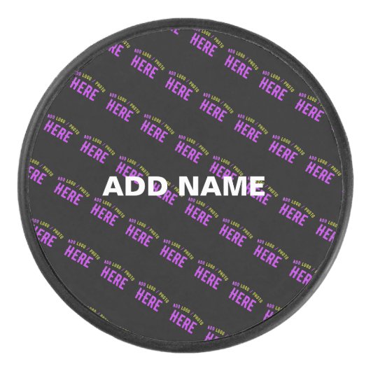 カスタマイズスタイリッシュ可能なモダン黒の検証済みブランド アイスホッケーパック (正面)