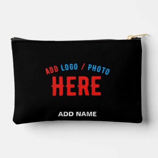 カスタマイズスタイリッシュ可能なモダン黒の検証済みブランド アクセサリーポーチ (裏面)