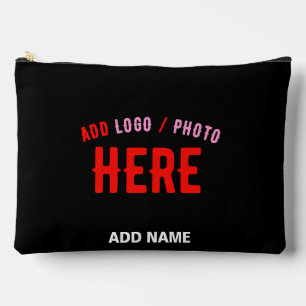 カスタマイズスタイリッシュ可能なモダン黒の検証済みブランド アクセサリーポーチ