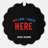 カスタマイズスタイリッシュ可能なモダン黒の検証済みブランド オーナメントカード (裏面)