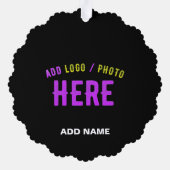 カスタマイズスタイリッシュ可能なモダン黒の検証済みブランド オーナメントカード (裏面)