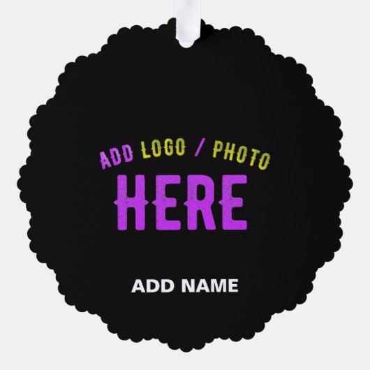 カスタマイズスタイリッシュ可能なモダン黒の検証済みブランド オーナメントカード (裏面)