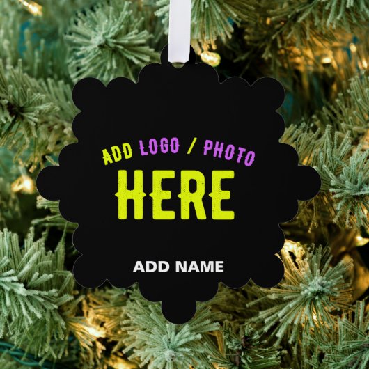 カスタマイズスタイリッシュ可能なモダン黒の検証済みブランド オーナメントカード (インサイチュ (木))