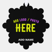 カスタマイズスタイリッシュ可能なモダン黒の検証済みブランド オーナメントカード (裏面)