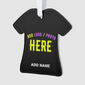 カスタマイズスタイリッシュ可能なモダン黒の検証済みブランド オーナメント (正面)