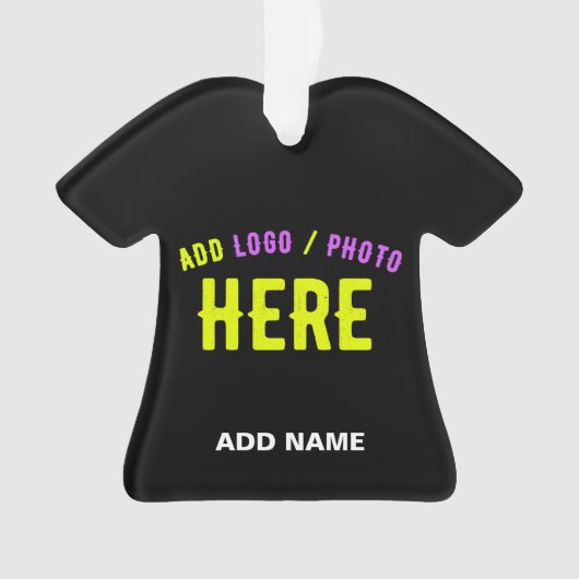 カスタマイズスタイリッシュ可能なモダン黒の検証済みブランド オーナメント (正面)
