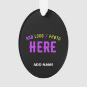 カスタマイズスタイリッシュ可能なモダン黒の検証済みブランド オーナメント (裏面)