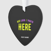 カスタマイズスタイリッシュ可能なモダン黒の検証済みブランド オーナメント (正面)