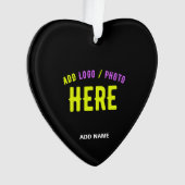 カスタマイズスタイリッシュ可能なモダン黒の検証済みブランド オーナメント (正面)