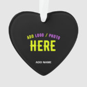 カスタマイズスタイリッシュ可能なモダン黒の検証済みブランド オーナメント (裏面)