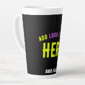 カスタマイズスタイリッシュ可能なモダン黒の検証済みブランド カフェラテマグ (左アングル)