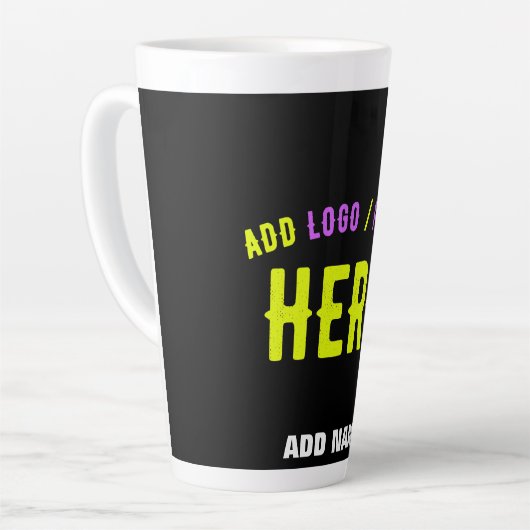 カスタマイズスタイリッシュ可能なモダン黒の検証済みブランド カフェラテマグ (左アングル)