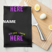 カスタマイズスタイリッシュ可能なモダン黒の検証済みブランド キッチンタオル (四つ折り)