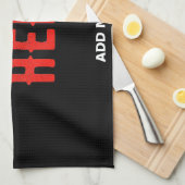 カスタマイズスタイリッシュ可能なモダン黒の検証済みブランド キッチンタオル (四つ折り)