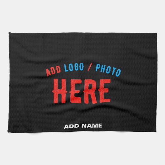 カスタマイズスタイリッシュ可能なモダン黒の検証済みブランド キッチンタオル (横)