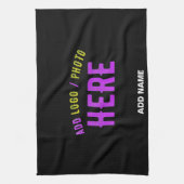 カスタマイズスタイリッシュ可能なモダン黒の検証済みブランド キッチンタオル (縦)