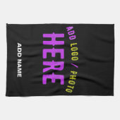 カスタマイズスタイリッシュ可能なモダン黒の検証済みブランド キッチンタオル (横)