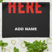 カスタマイズスタイリッシュ可能なモダン黒の検証済みブランド キッチンタオル (折り畳み)