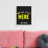 カスタマイズスタイリッシュ可能なモダン黒の検証済みブランド キャンバスプリント (インサイチュ (リビング))