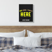 カスタマイズスタイリッシュ可能なモダン黒の検証済みブランド キャンバスプリント (インサイチュ (寝室))