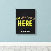 カスタマイズスタイリッシュ可能なモダン黒の検証済みブランド キャンバスプリント (インサイチュ (ウッドフロア))